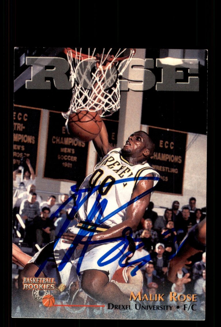 Signed Basketball Card Auto Malik Rose 1996 Score Board Rookies #75 Drexel