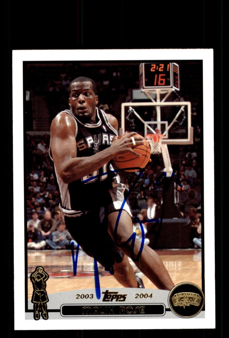Signed Basketball Card Auto Malik Rose 2003-04 Topps #110 San Antonio Spurs