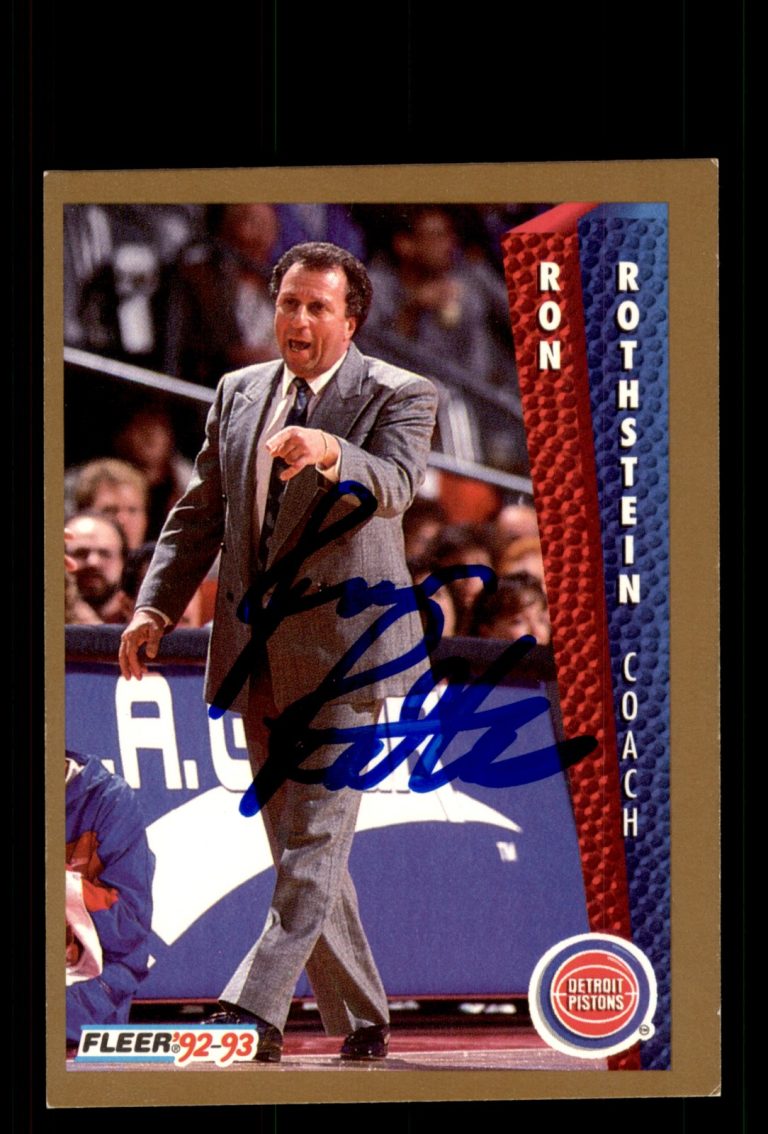 Signed Basketball Card Auto Ron Rothstein 1992-93 Fleer #67 Detroit Pistons