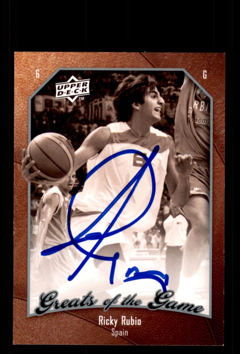 Signed Basketball Card Auto Ricky Rubio 2009-10 Upper Deck Greats of the Game