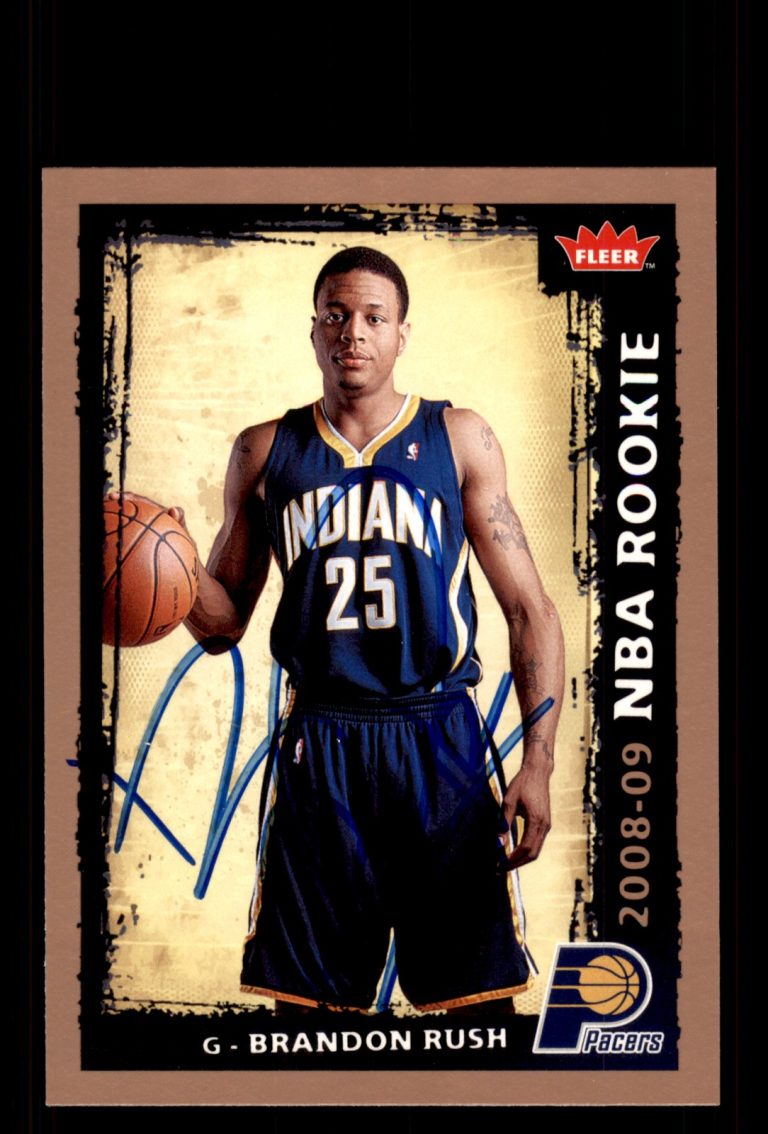 Signed Basketball Card Auto Brandon Rush 2008-09 Fleer #213 Indiana Pacers