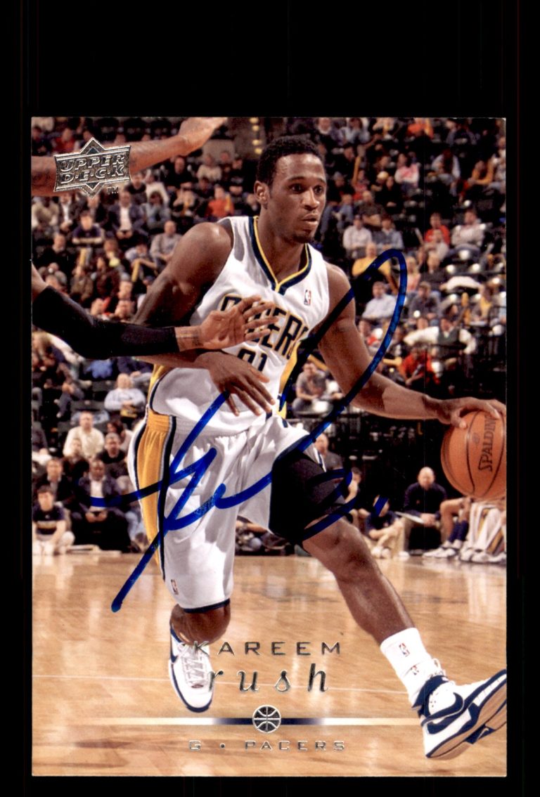 Signed Basketball Card Auto Kareem Rush 2008-09 Upper Deck #70 Indiana Pacers