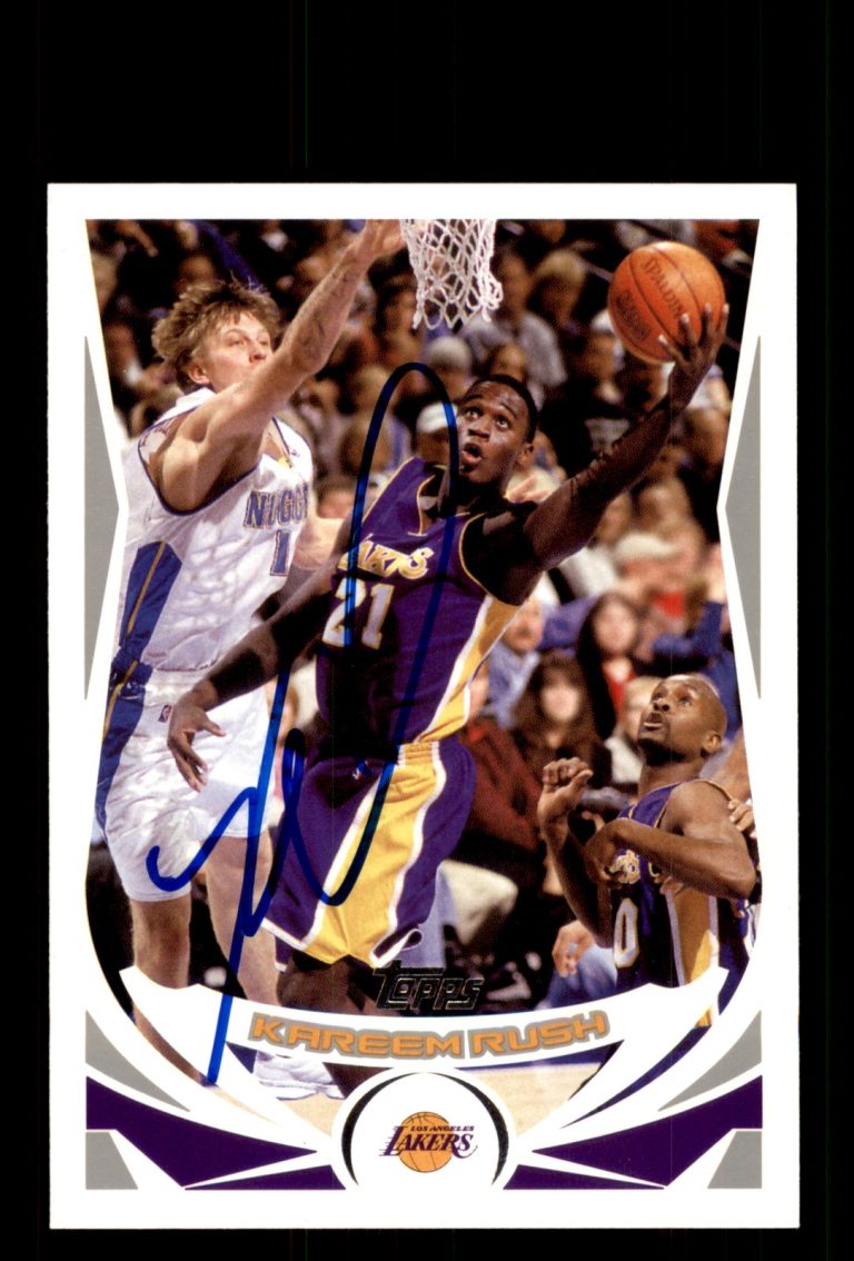 Signed Basketball Card Auto Kareem Rush 2004-05 Topps #18 Los Angeles Lakers