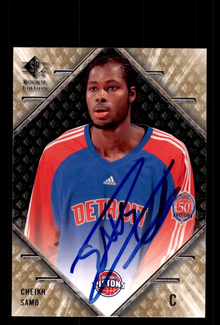 Signed Basketball Card Auto Cheikh Samb 2007-08 SP Rookie Edition #96 In Person