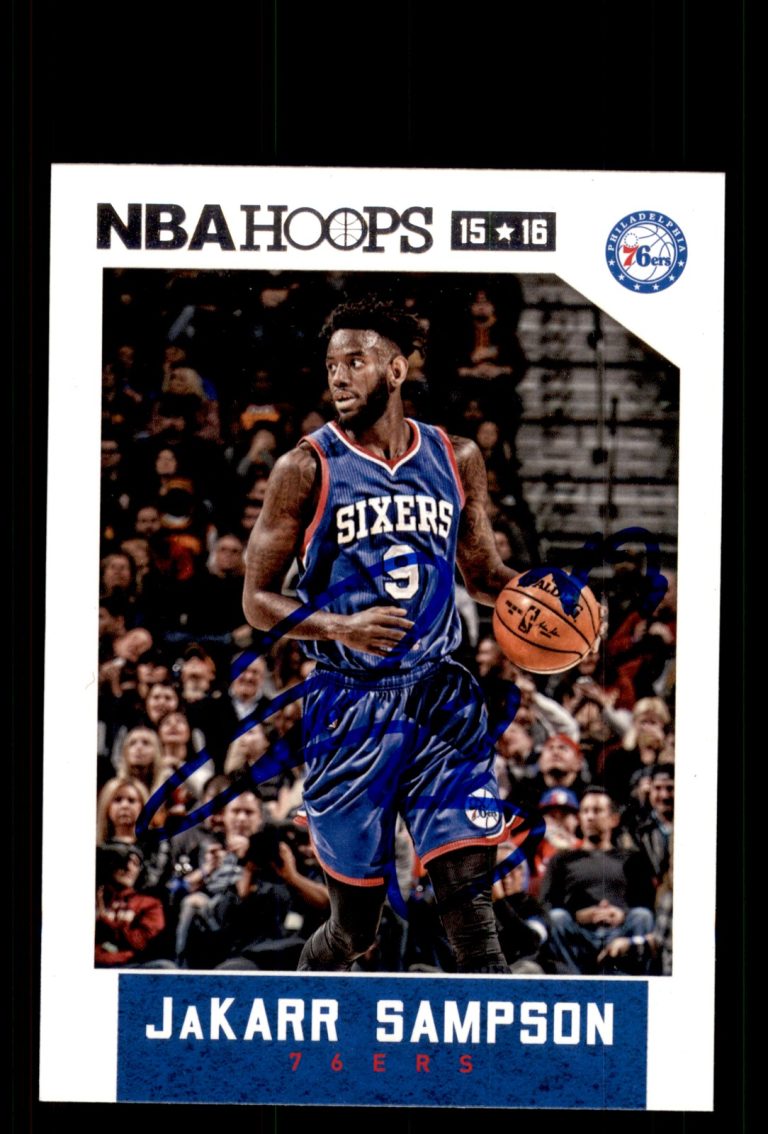 Signed Basketball Card Auto JaKarr Sampson 2015-16 Hoops #183 Philadelphia 76ers