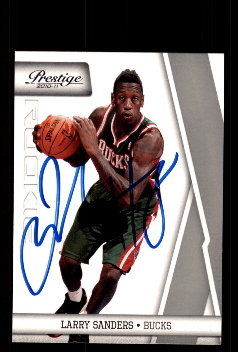 Signed Basketball Card Auto Larry Sanders 2010-11 Panini Prestige #165 Bucks