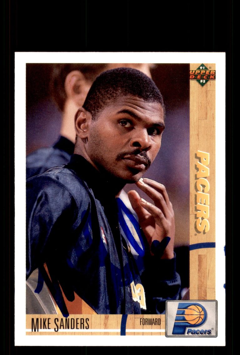 Signed Basketball Card Auto Mike Sanders 1991-92 Upper Deck #337 Indiana Pacers