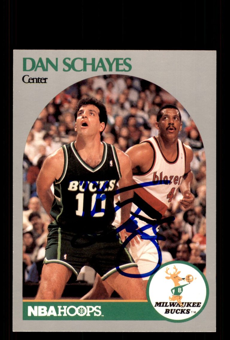 Signed Basketball Card Auto Dan Schayes 1990-91 Hoops #418 Milwaukee Bucks