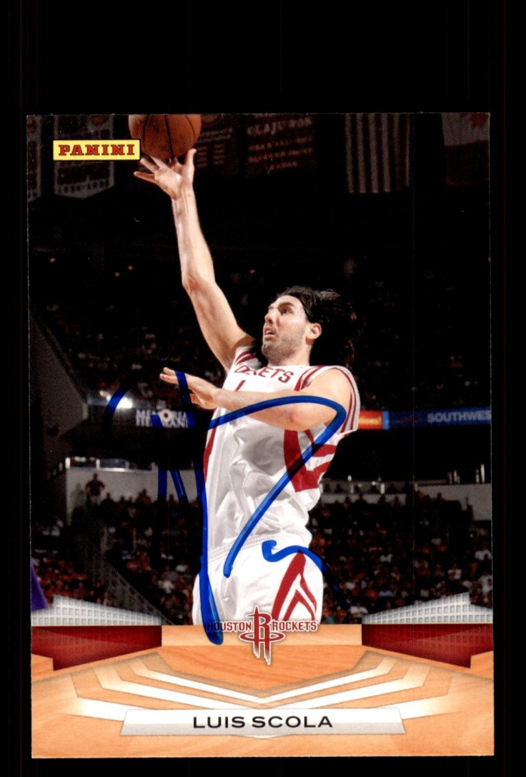 Signed Basketball Card Auto Luis Scola 2009-10 Panini #168 Houston Rockets