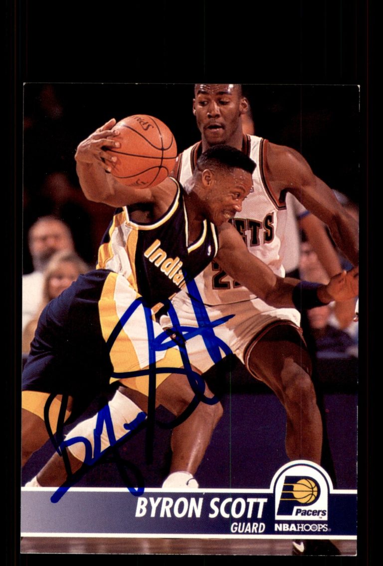 Signed Basketball Card Auto Byron Scott 1994-95 Hoops #87 Indiana Pacers