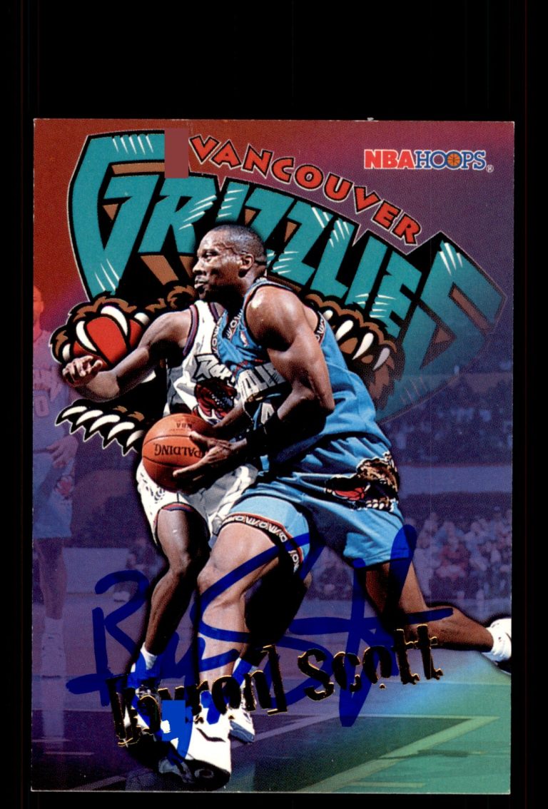 Signed Basketball Card Auto Byron Scott 1995-96 Hoops #357 Vancouver Grizzlies