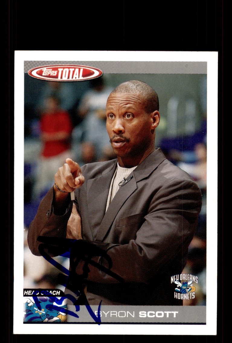 Signed Basketball Card Auto Byron Scott 2004-05 Topps Total #397 Hornets