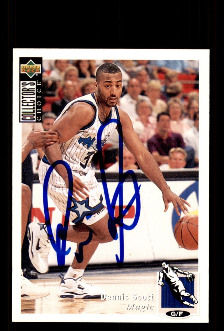 Signed Basketball Card Auto Dennis Scott 1994-95 Collector's Choice #81 Magic