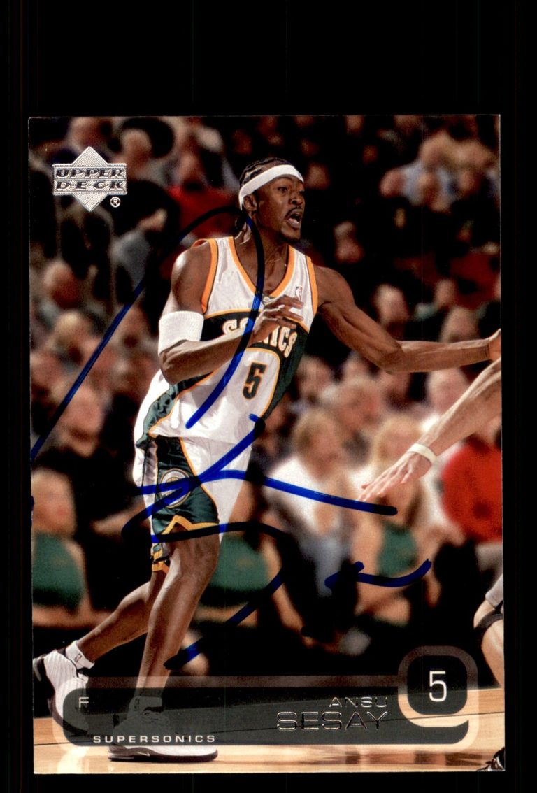 Signed Basketball Card Auto Ansu Sesay 2002-03 Upper Deck #372 SuperSonics