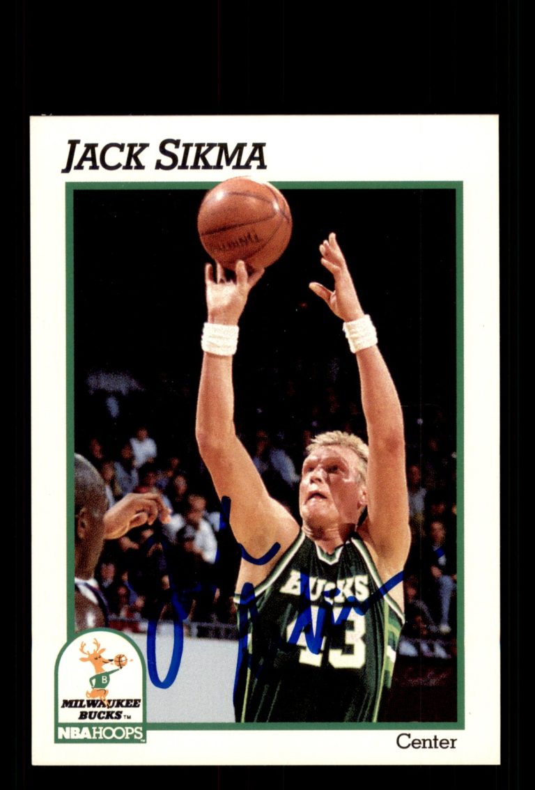 Signed Basketball Card Auto Jack Sikma 1991-92 Hoops #122 Milwaukee Bucks