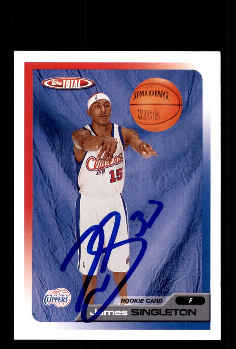 Signed Basketball Card Auto James Singleton 2005-06 Topps Total #281 LA Clippers