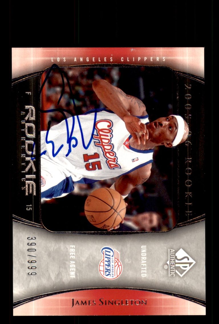 Signed Basketball Card Auto James Singleton 2005-06 SP Authentic #150 Clippers