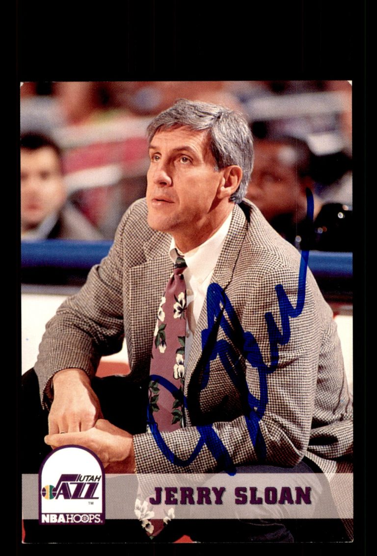 Signed Basketball Card Auto Jerry Sloan 1993-94 Hoops #255 Utah Jazz