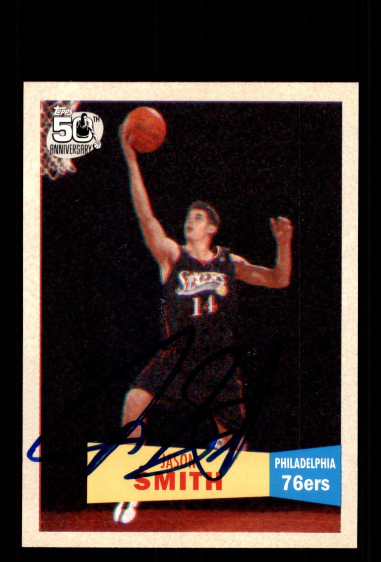 Signed Basketball Card Auto Jason Smith 2007-08 Topps #130 Philadelphia 76ers