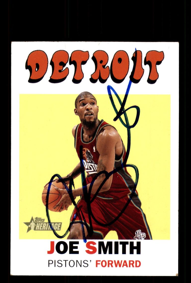 Signed Basketball Card Auto Joe Smith 2000-01 Topps Heritage #91 Detroit Pistons