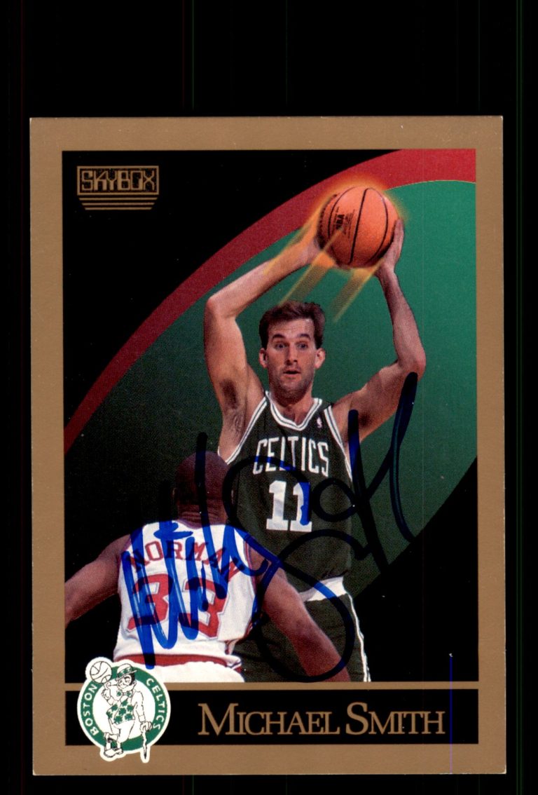Signed Basketball Card Auto Michael Smith 1990-91 SkyBox #24 Boston Celtics