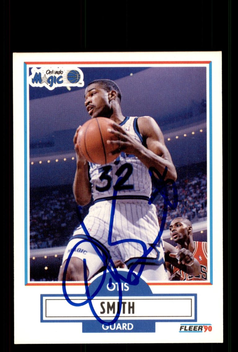 Signed Basketball Card Auto Otis Smith 1990-91 Fleer #135 Orlando Magic