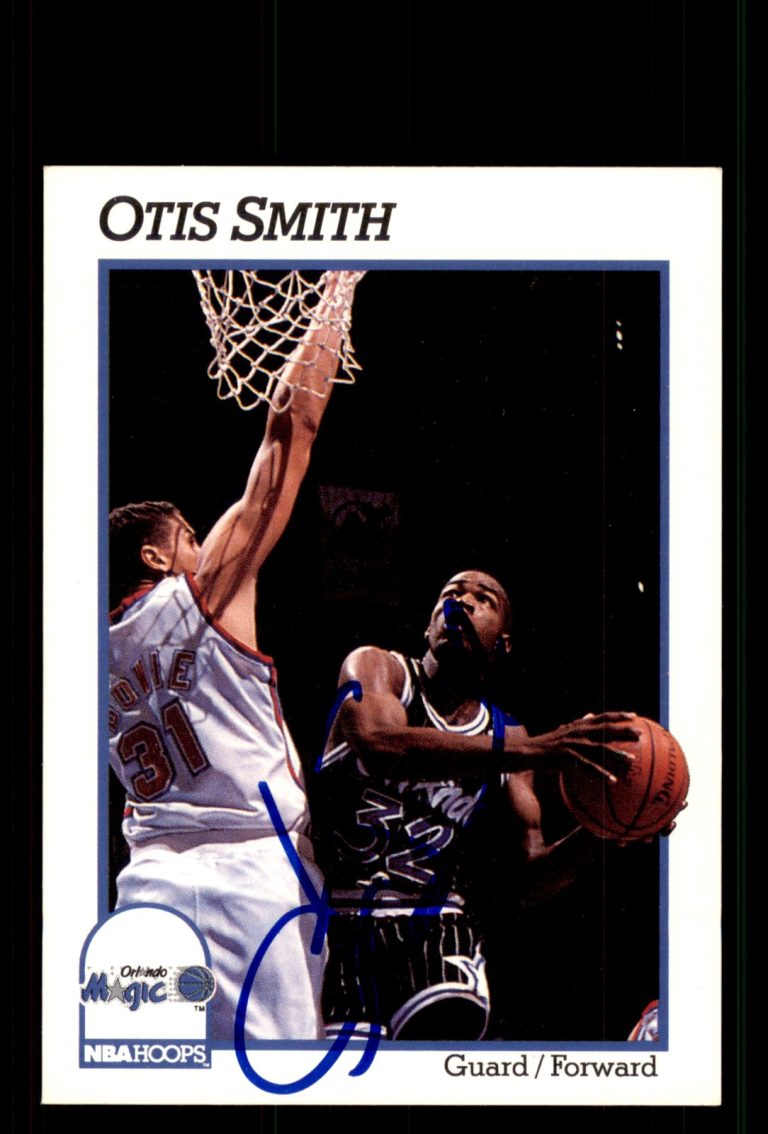 Signed Basketball Card Auto Otis Smith 1991-92 Hoops #153 Orlando Magic