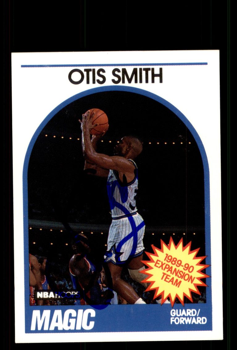 Signed Basketball Card Auto Otis Smith 1989-90 Hoops #303 Orlando Magic
