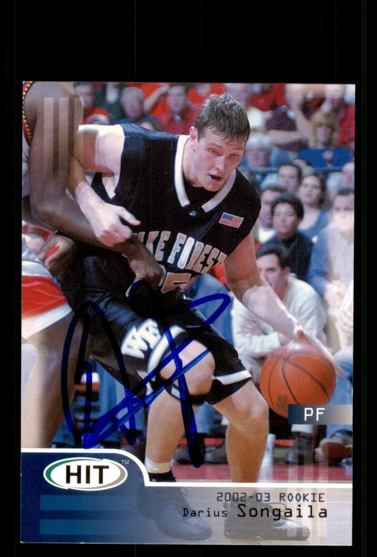 Signed Basketball Card Auto Darius Songaila 2002 SAGE HIT #25 Wake Forest