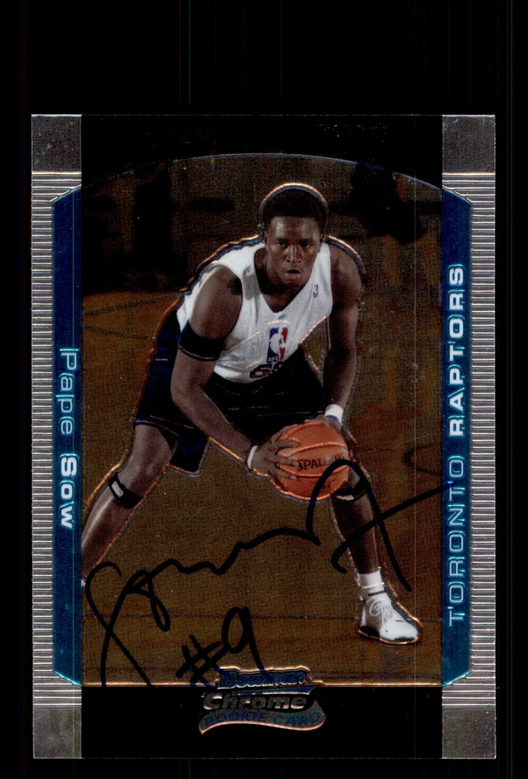 Signed Basketball Card Auto Pape Sow 2004-05 Bowman Chrome #140 Raptors