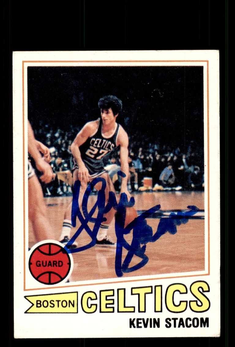 Signed Basketball Card Auto Kevin Stacom 1977-78 Topps #108 Boston Celtics