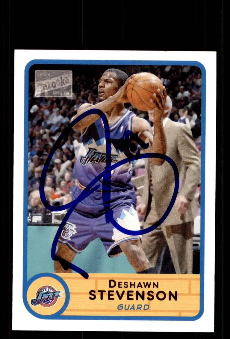 Signed Basketball Card Auto DeShawn Stevenson 2003-04 Bazooka #206 Utah Jazz
