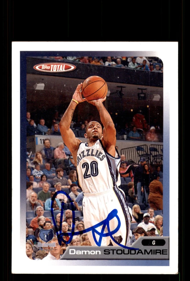Signed Basketball Card Auto Damon Stoudamire 2005-06 Topps Total #351 Grizzlies