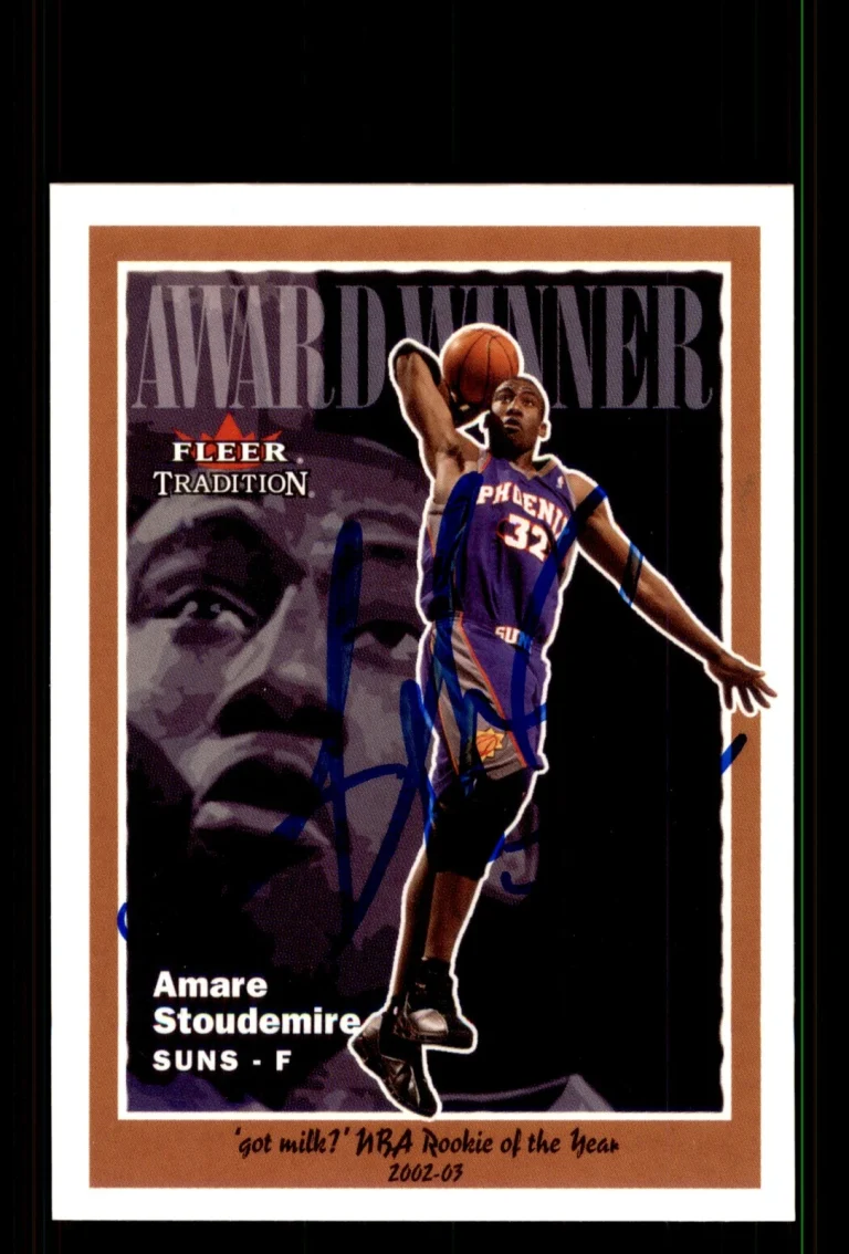 Signed Basketball Card Auto Amare Stoudemire 2003-04 Fleer Tradition #222 Suns