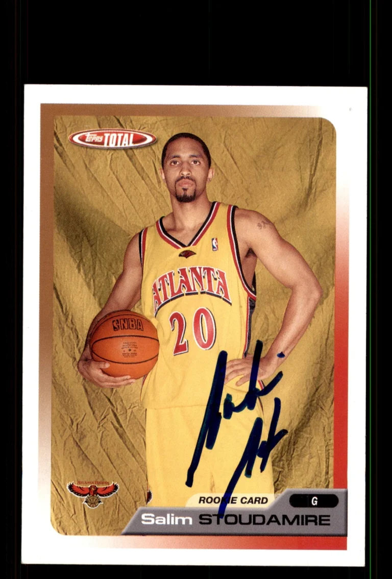 Signed Basketball Card Auto Salim Stoudamire 2005-06 Topps Total #262 Hawks