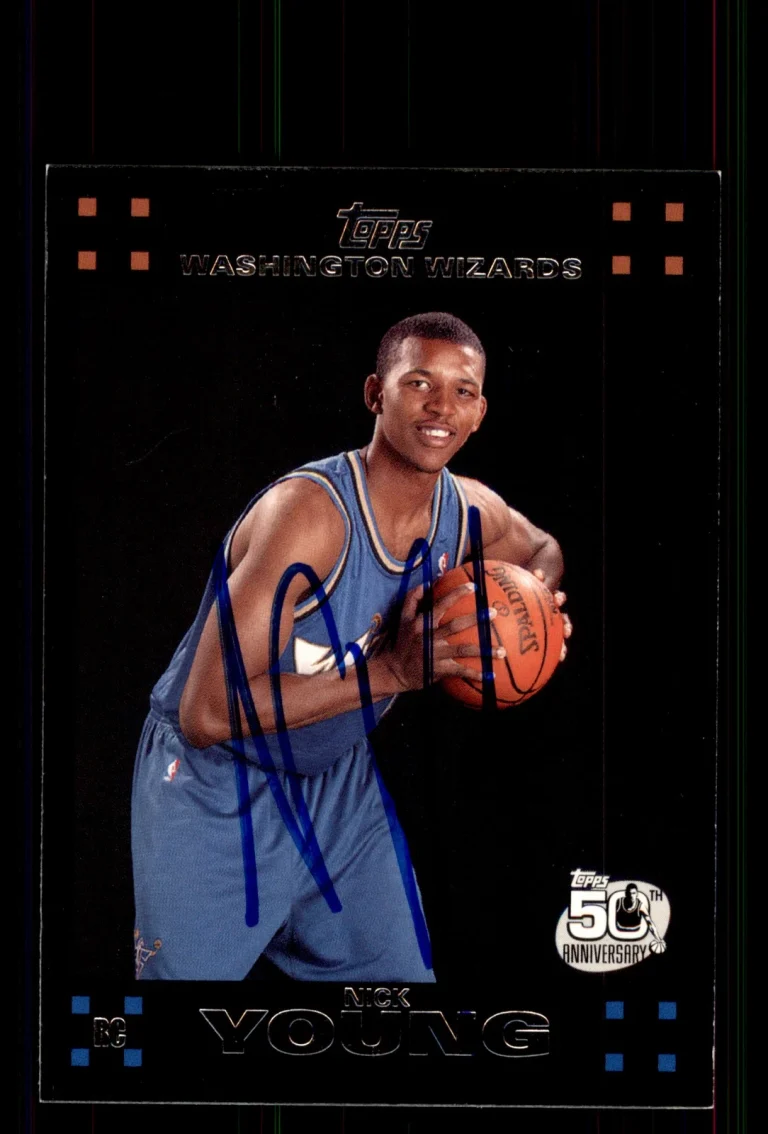 Signed Basketball Card Auto Nick Young 2007-08 Topps #126 Washington Wizards