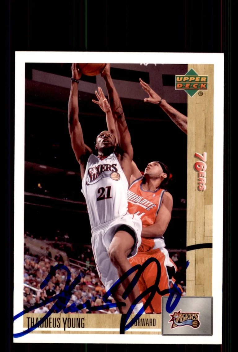 Signed Basketball Card Auto Thaddeus Young 2008-09 Upper Deck Lineage #198