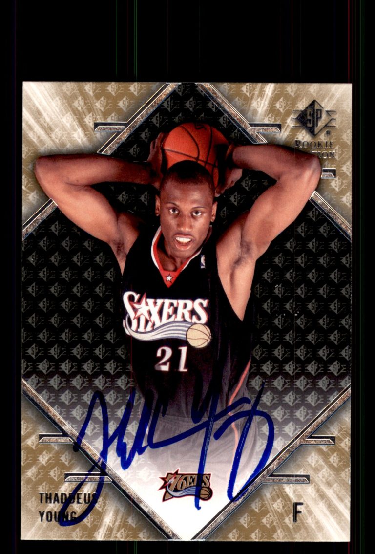 Signed Basketball Card Auto Thaddeus Young 2007-08 SP Rookie Edition #89 76ers