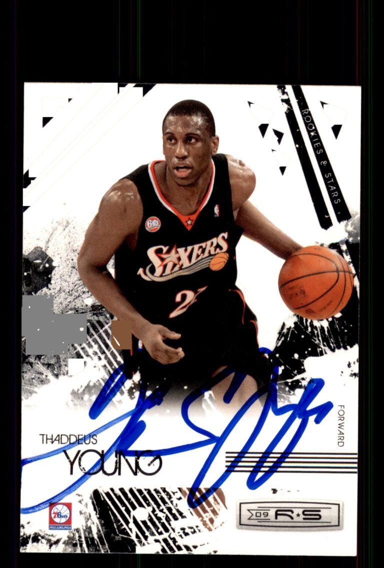 Signed Basketball Card Auto Thaddeus Young 2009-10 Panini Rookies & Stars #75