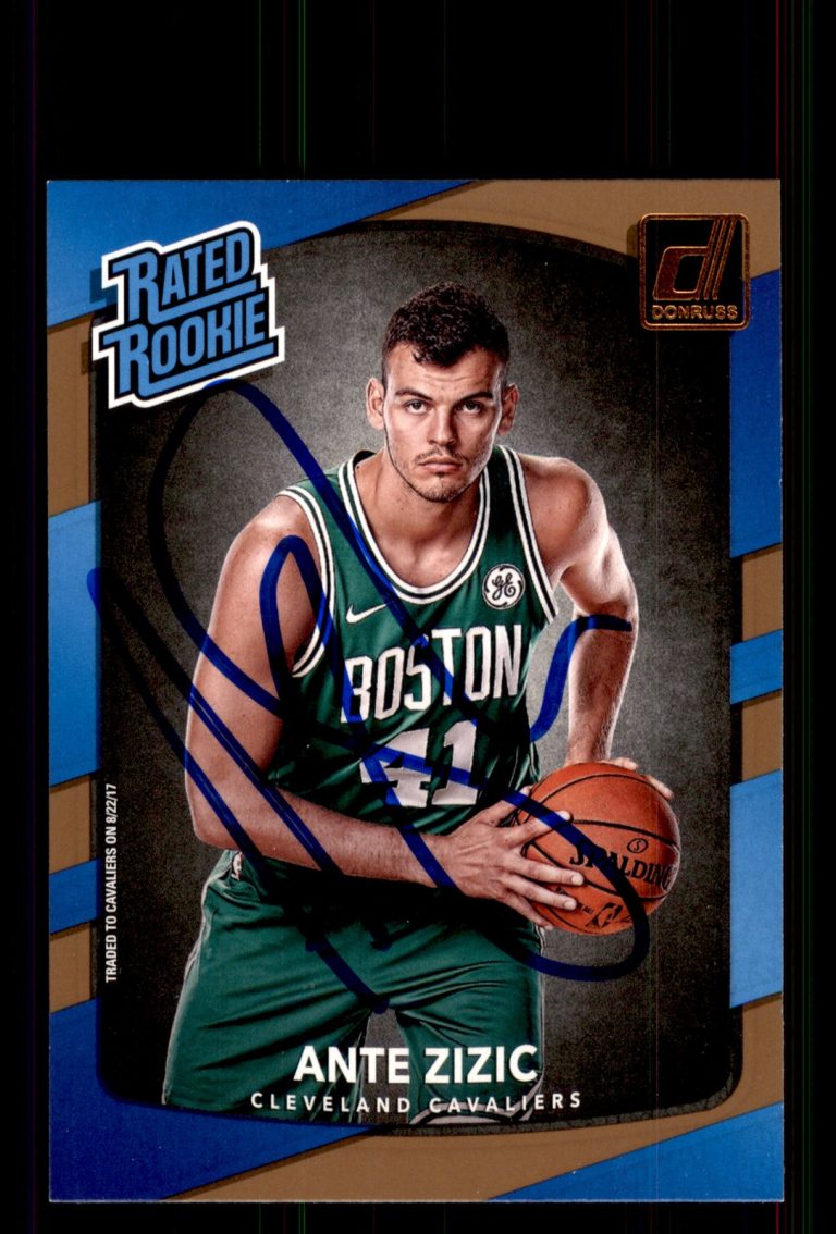 Signed Basketball Card Auto Ante Zizic 2017-18 Donruss #186 Cleveland Cavaliers