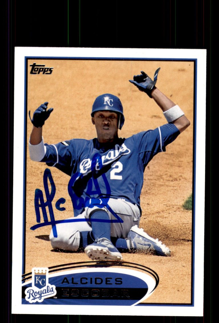 Signed Baseball Card Auto Alcides Escobar 2012 Topps #51 Kansas City Royals