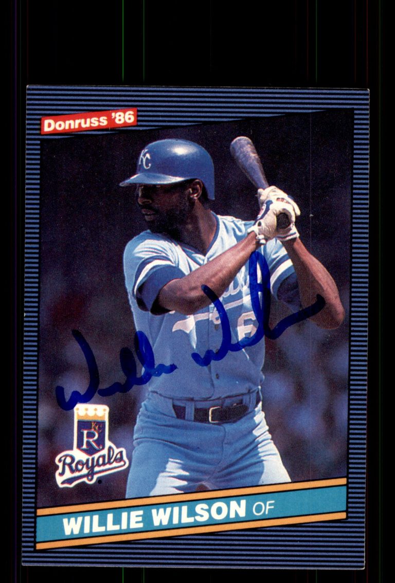 Signed Baseball Card Auto Willie Wilson 1986 Donruss #175 Kansas City Royals