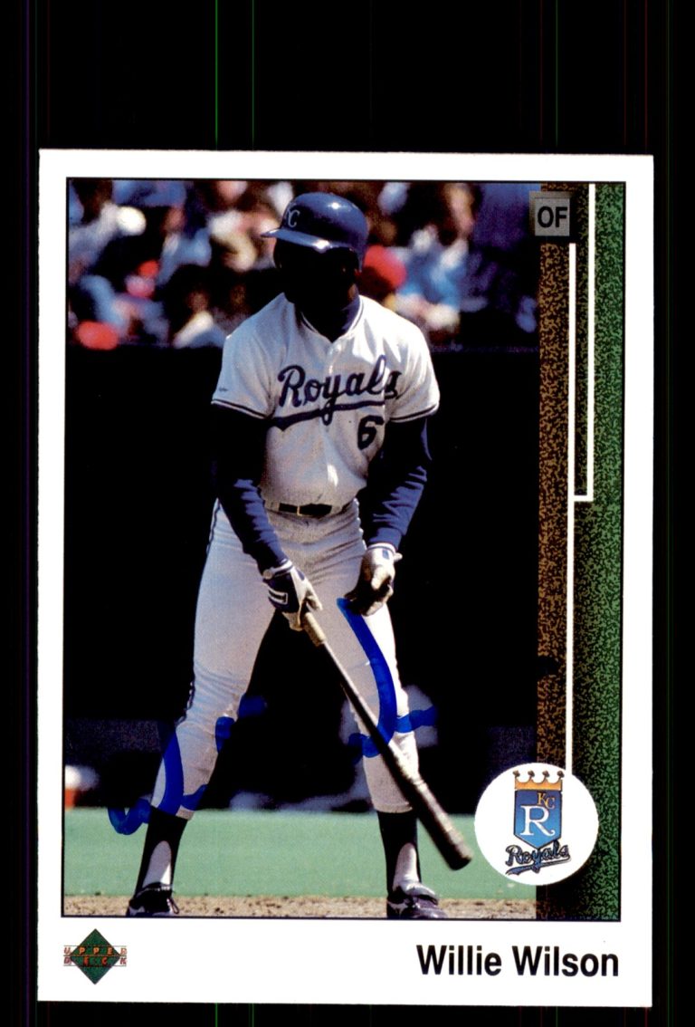 Signed Baseball Card Auto Willie Wilson 1989 Upper Deck #244 Kansas City Royals