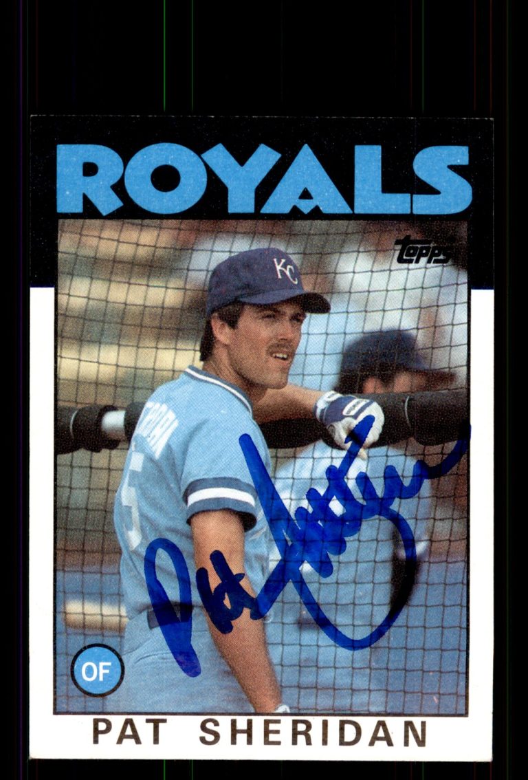 Signed Baseball Card Auto Pat Sheridan 1986 Topps #743 Kansas City Royals