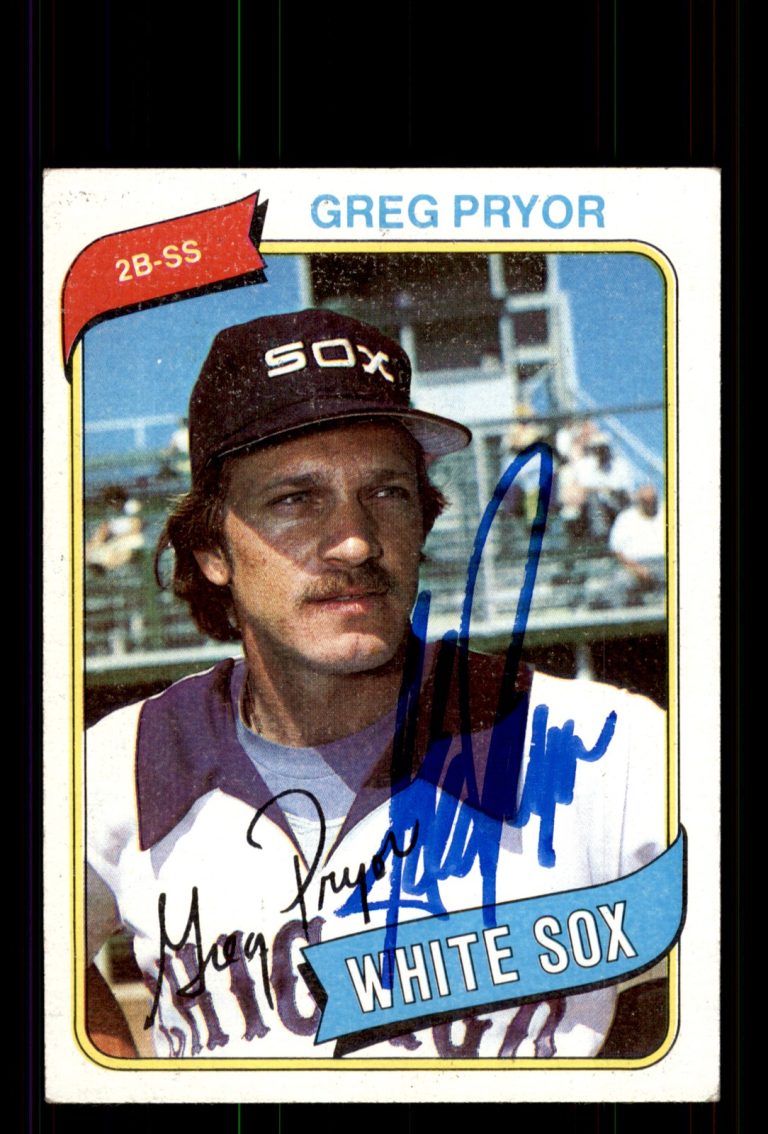 Signed Baseball Card Auto Greg Pryor 1980 Topps #164 Chicago White Sox