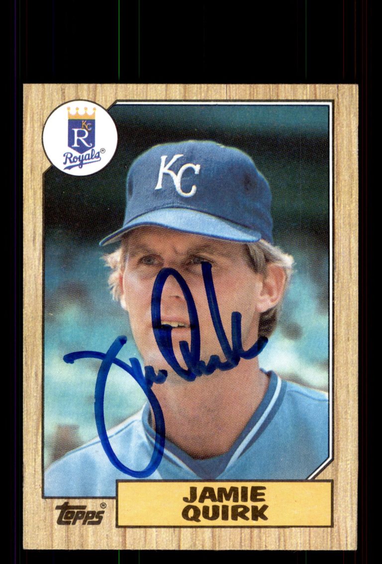 Signed Baseball Card Auto Jamie Quirk 1987 Topps #354 Kansas City Royals
