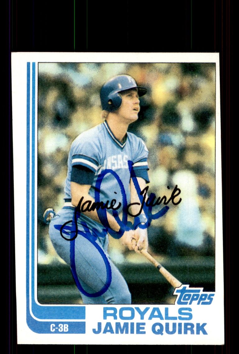 Signed Baseball Card Auto Jamie Quirk 1982 Topps #173 Kansas City Royals