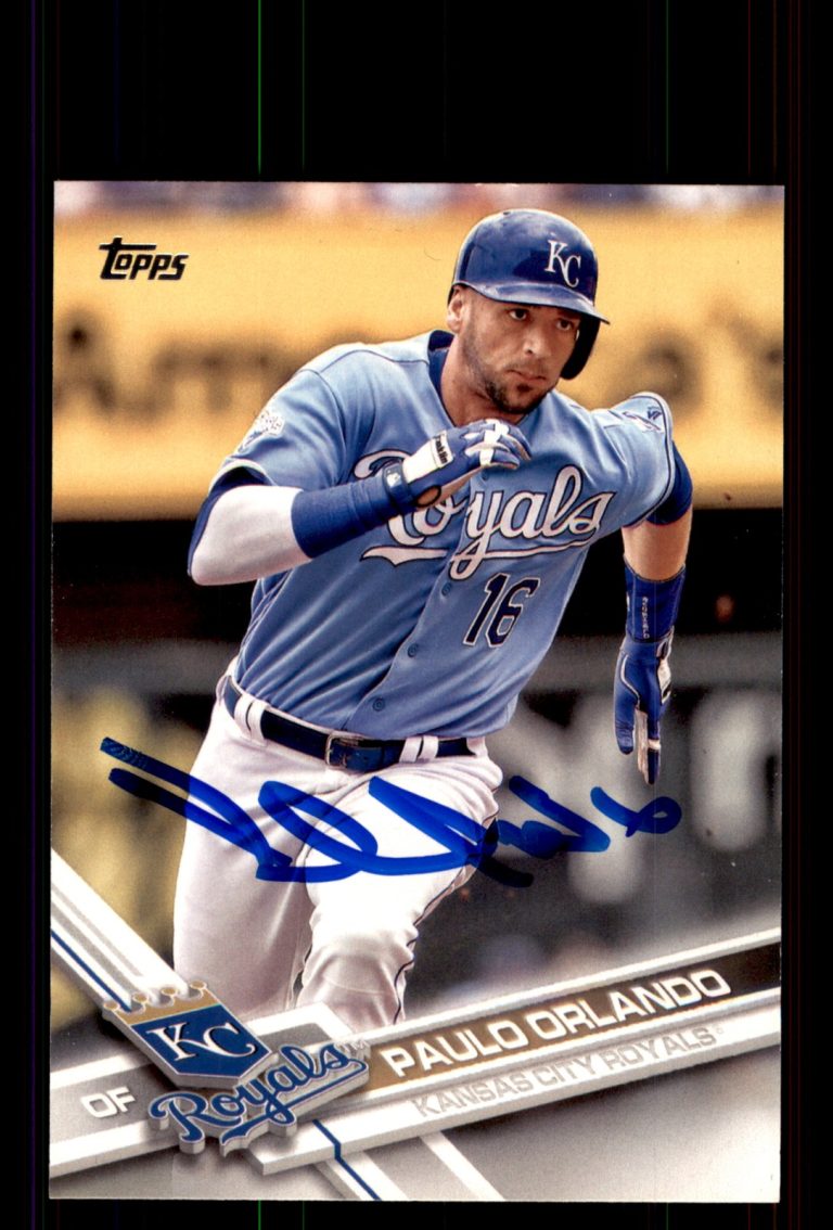Signed Baseball Card Auto Paulo Orlando 2017 Topps #41 Kansas City Royals