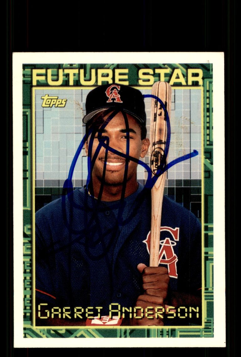 Signed Baseball Card Auto Garret Anderson 1994 Topps #84 California Angels