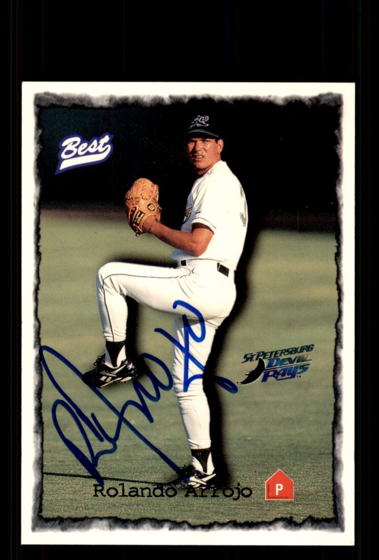 Signed Baseball Card Auto Rolando Arrojo 1997 Best #23 St. Petersburg Devil Rays